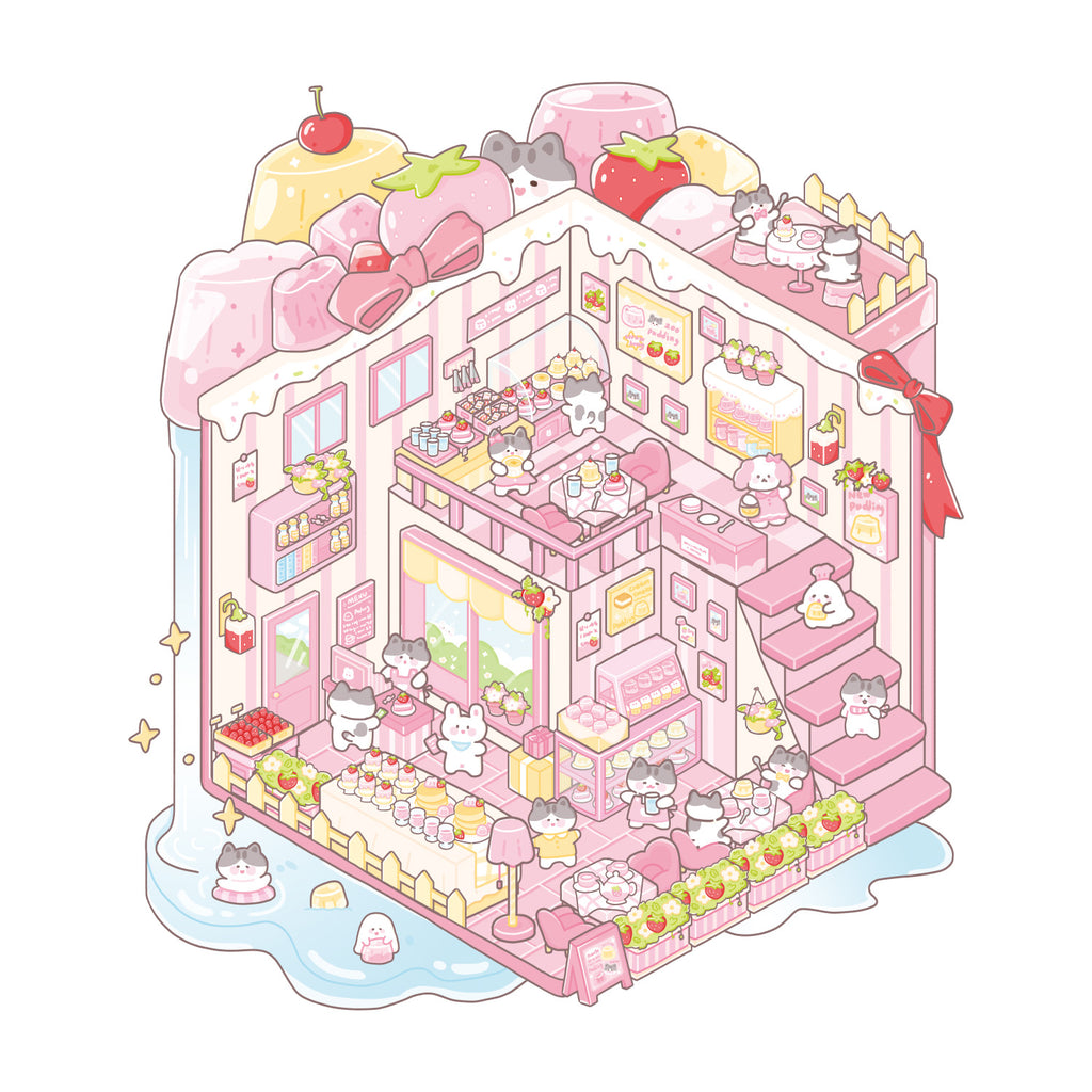 3D Shop Scene Stickers Kit DWYXBZ