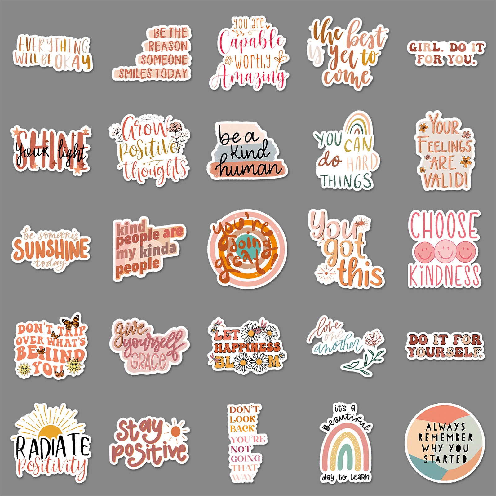 50PCS Boho Waterproof Vinyl Stickers BHO06