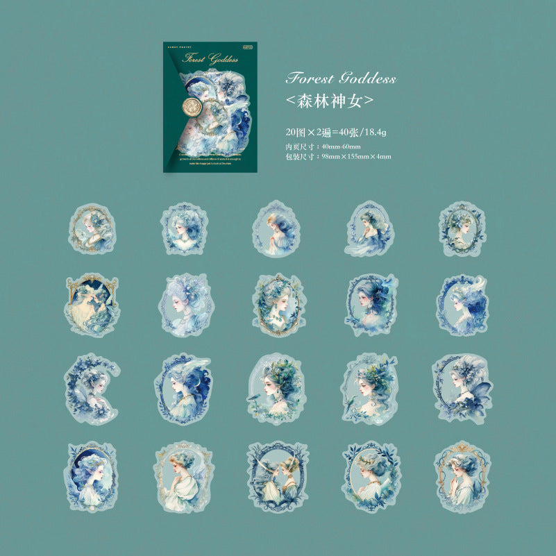 40 Pcs Vintage Lady PET Stickers FGXXH