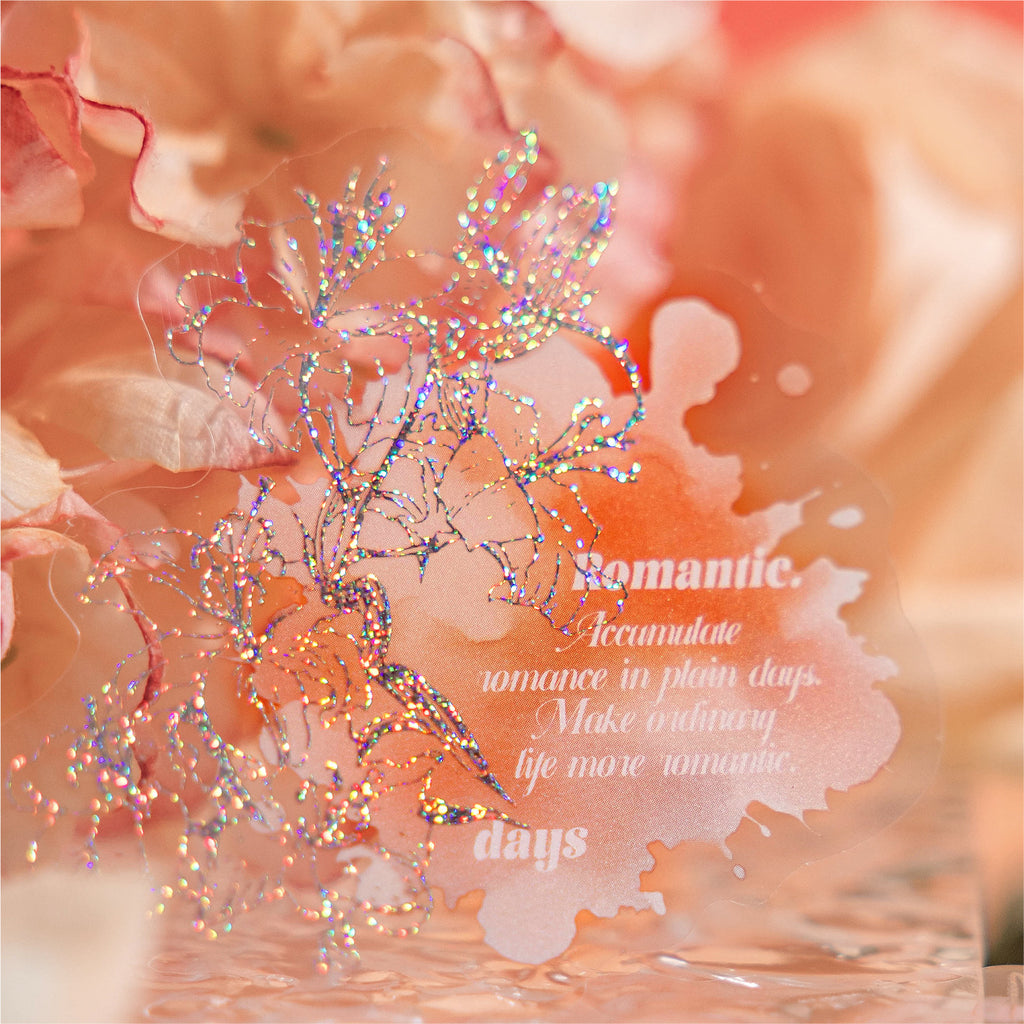 10 Pcs Watercolor Flower PET Stickers LGHP