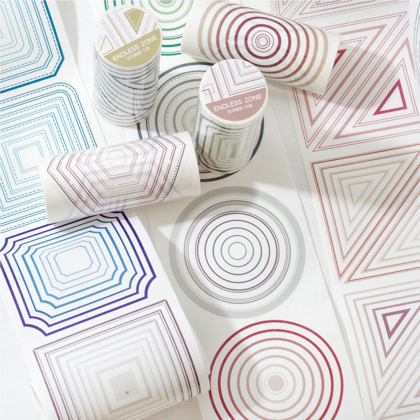 1 Roll Pre-cut Geometric Border Washi Tape WJKK