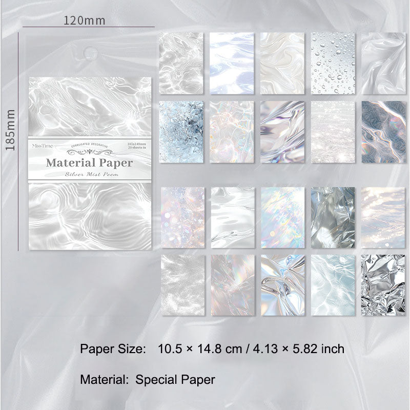 20 Pcs Water Texture Scrapbook Paper RGFY