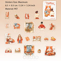 20 Pcs Autumn Coffee PET Stickers YKFSG