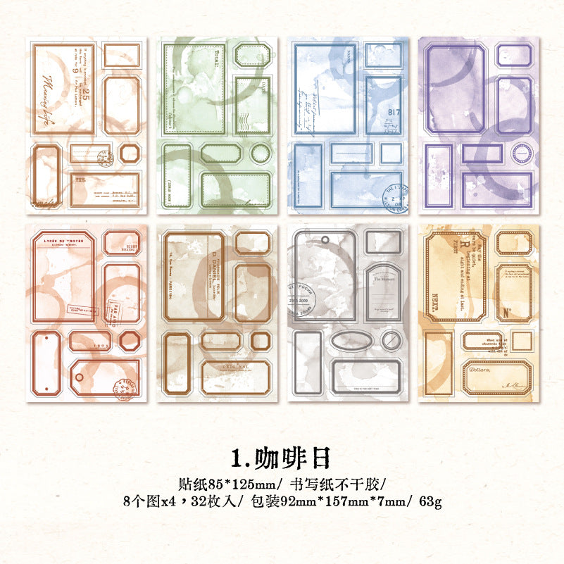 20 Pcs Vintage Notepad Stickers BKDGS