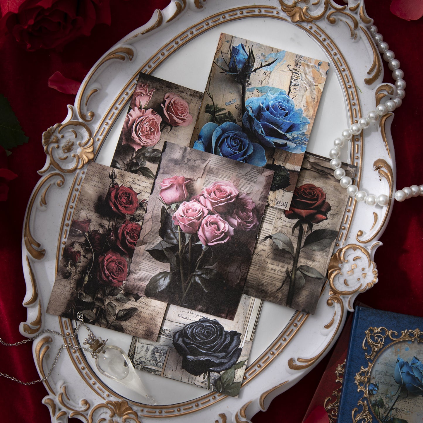 96 Sheets Vintage Rose Journal Paper MGDX