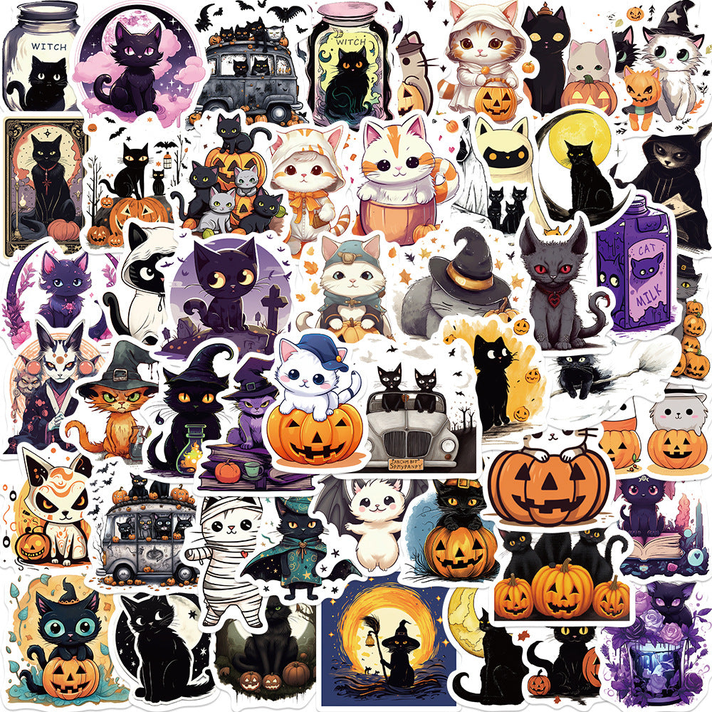 50 Pcs Vinyl Halloween Pumpkin Stickers WSJ413