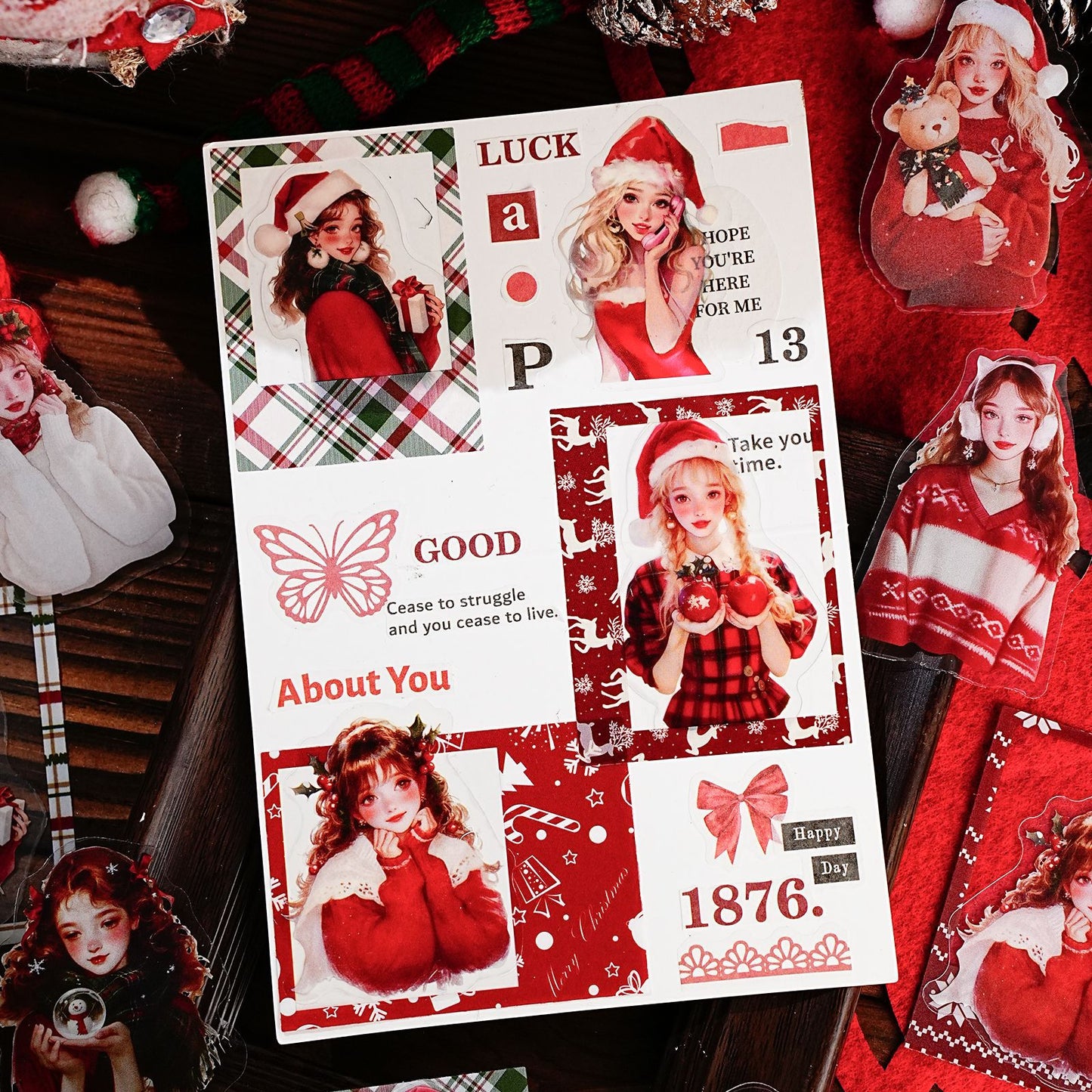 15 Pcs Christmas PET Stickres SDJXY