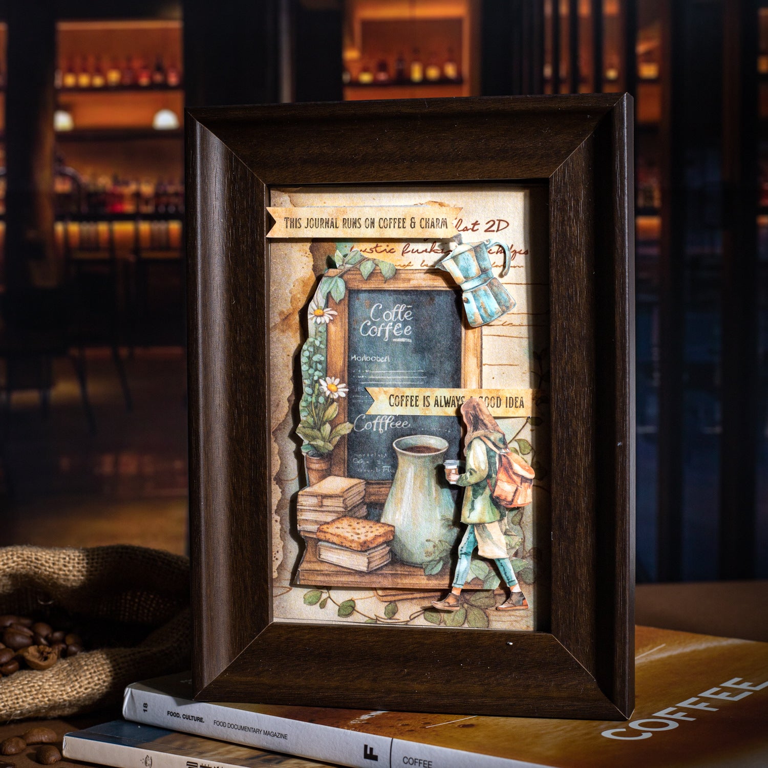 45 Pcs Coffee Themed Journal Paper and Stickers Kit KFSZB