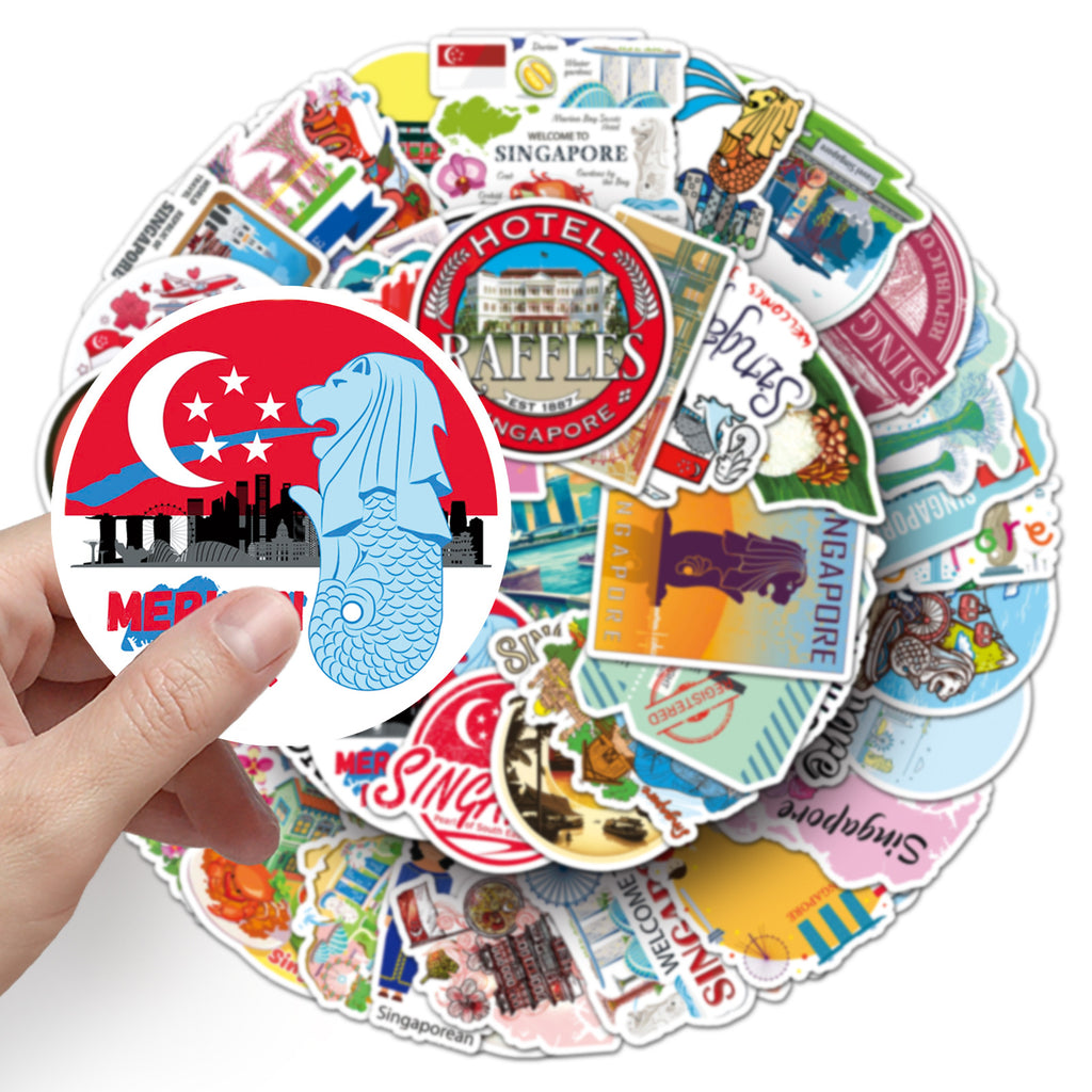 50Pcs Singapore Travel Vinyl Stickers TRV13