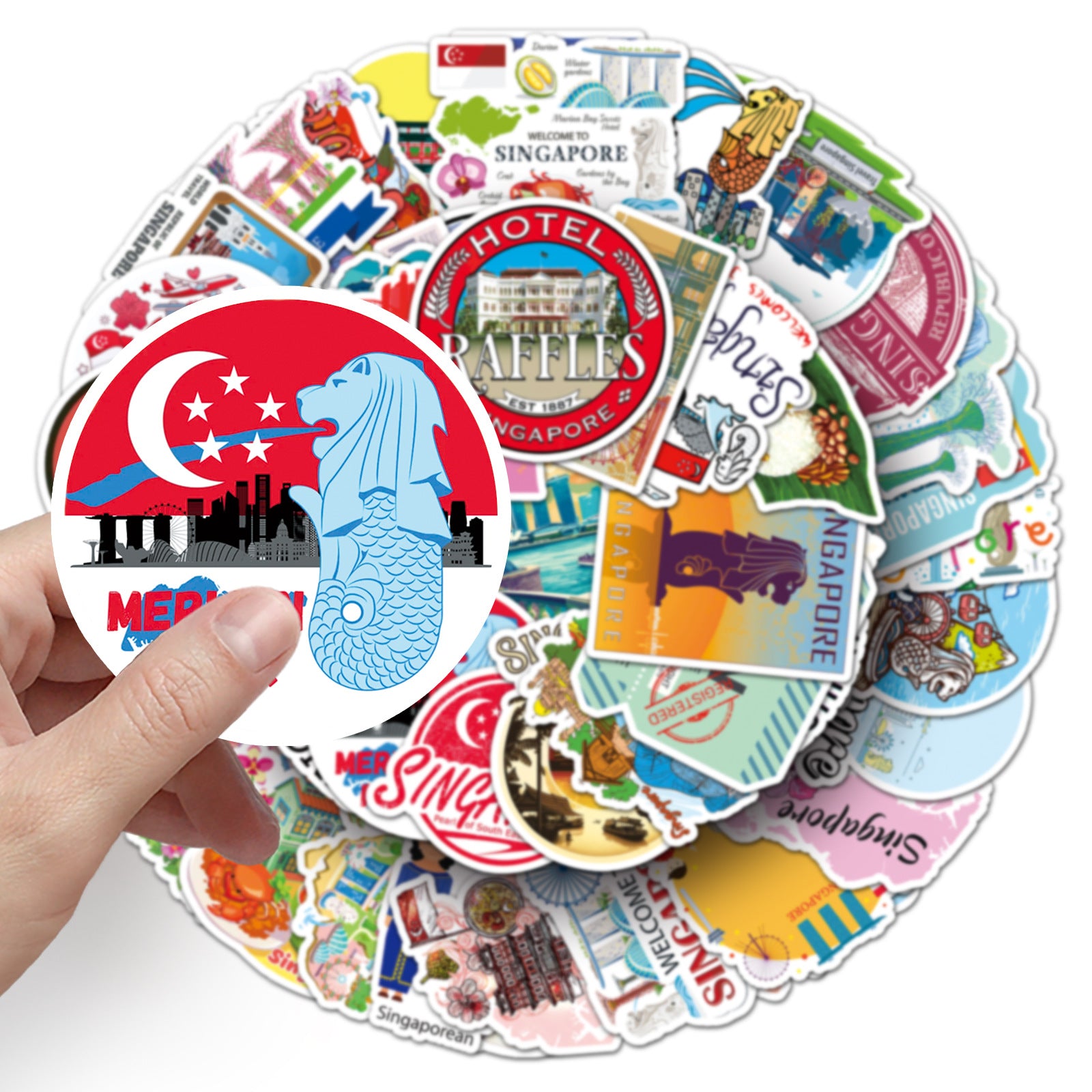 50Pcs Singapore Travel Vinyl Stickers TRV13