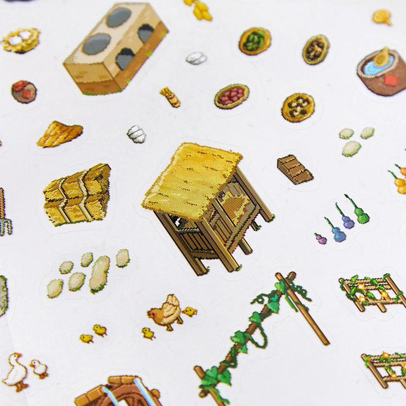 3D Garden Farm Scene DIY Stickers Kit with Tweezer THYJ