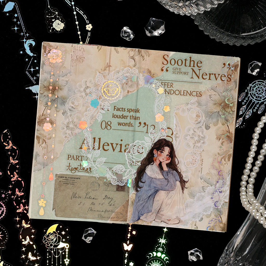 20 Pcs Holographic Star Flower Journal Stickers YGCX