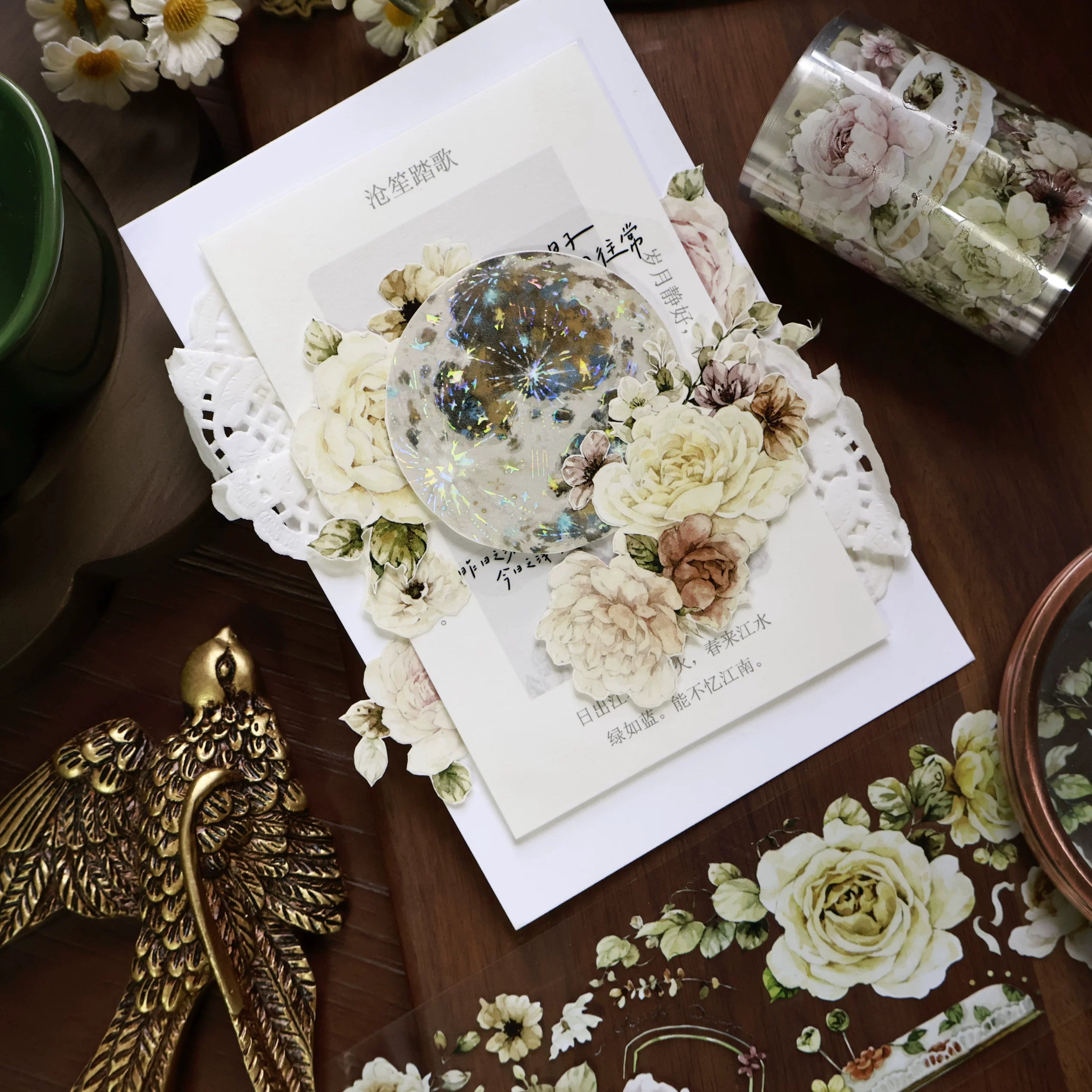 Floral Decorative Tape Rolls- Half-Creek Moonlight