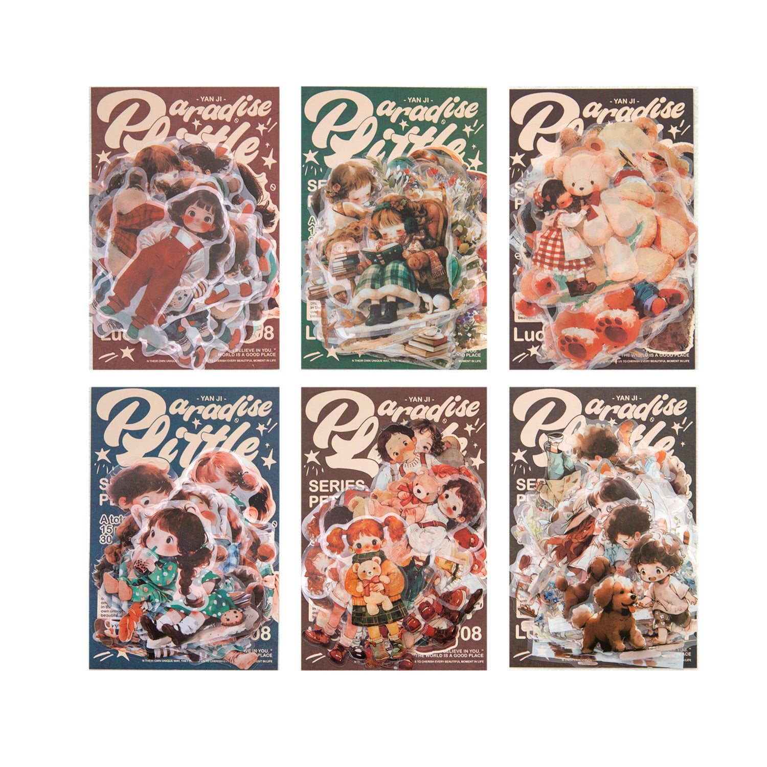 30 Pcs Childhood Theme PET Stickers XXLY
