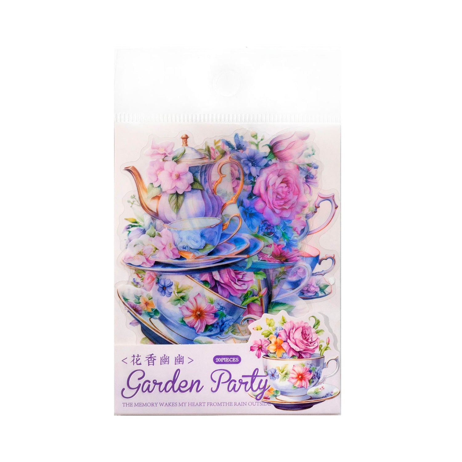 20 Pcs Mug and Flowers PET Stickers HYCHH