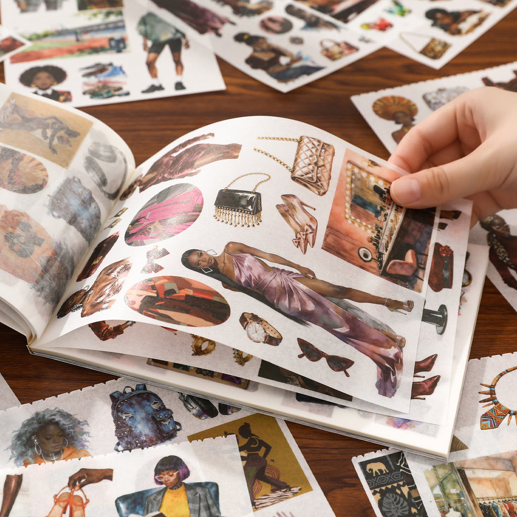 A5 Mixed Material Sticker Book - Black Girl