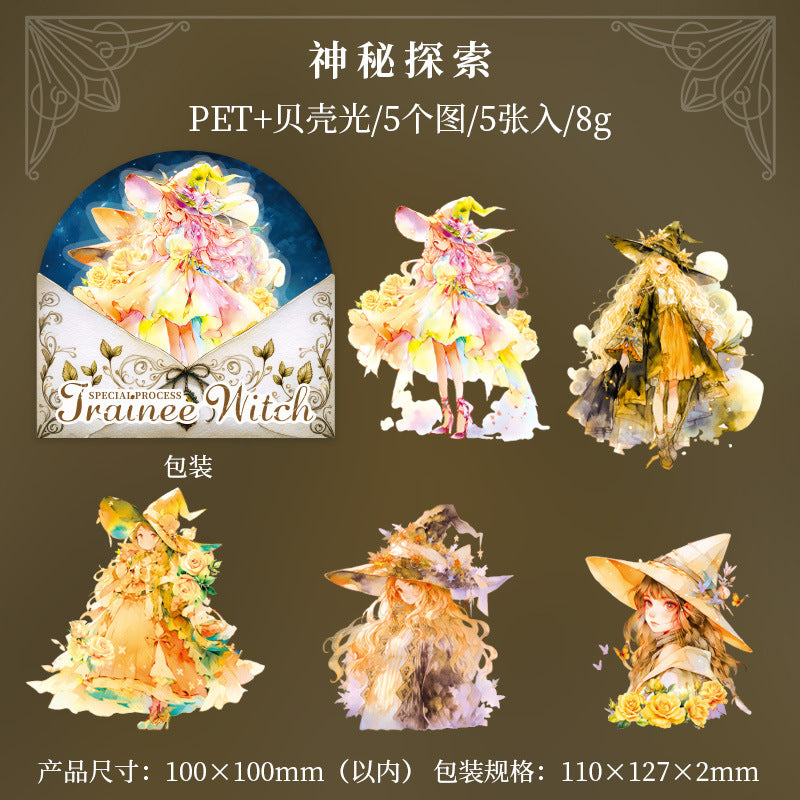 5 Pcs PET Witch Stickes SXNW