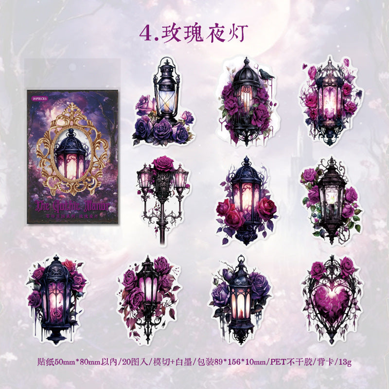 20 Pcs Gothic Style PET Stickes GTZY