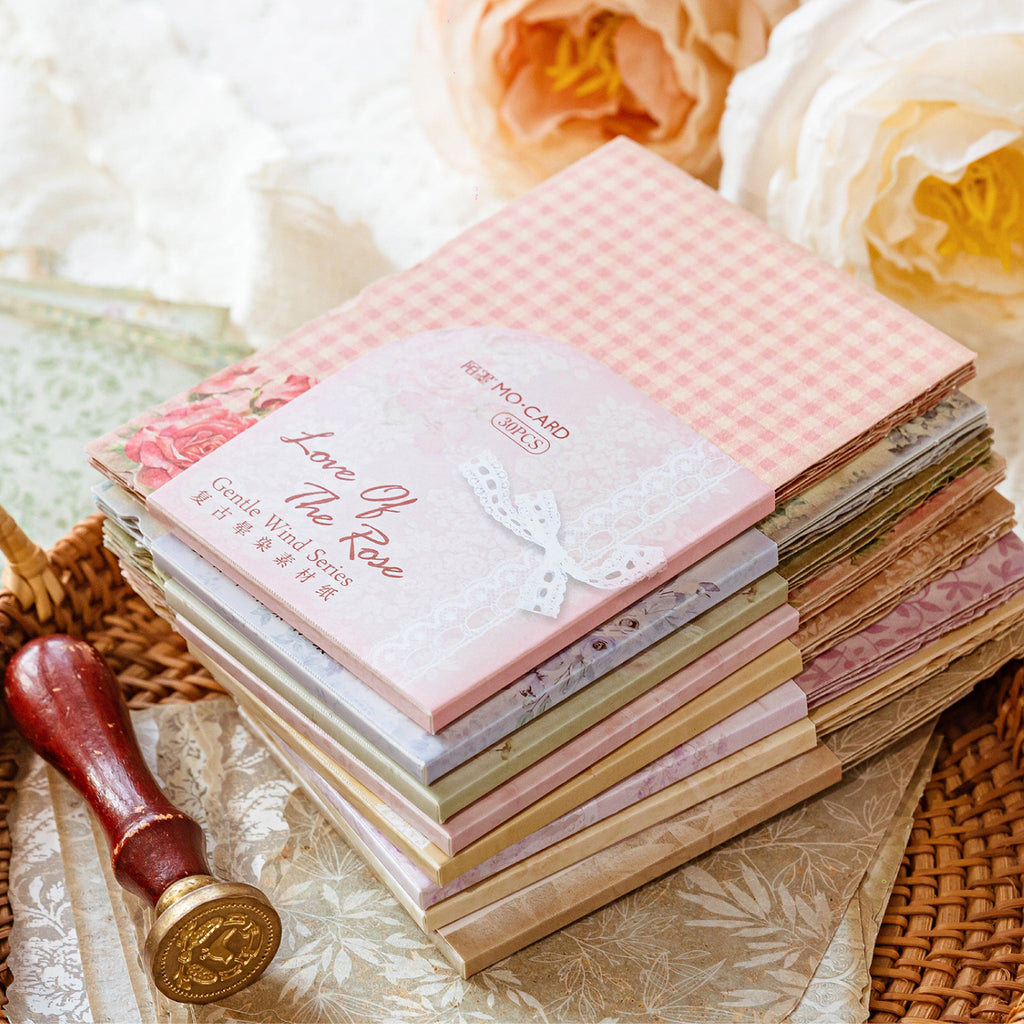 30 Pcs Shabby Chic Floral Journal Paper SBP01