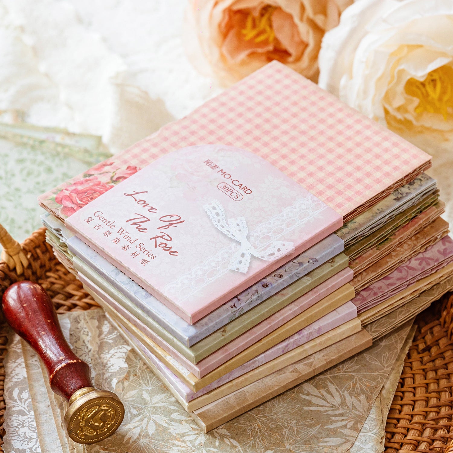 30 Pcs Shabby Chic Floral Journal Paper SBP01