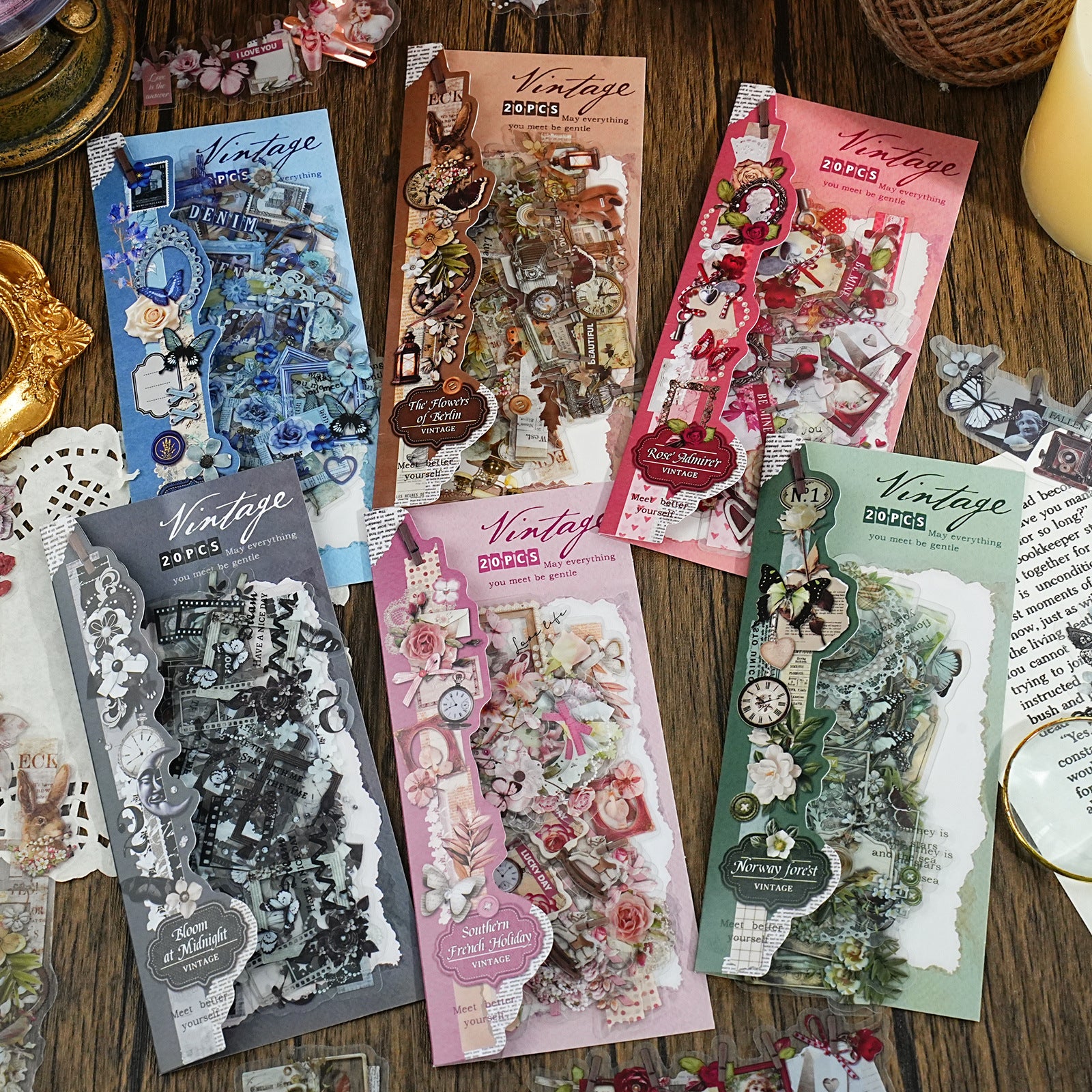 20 Pcs Vintage Collage Stickers MWHY
