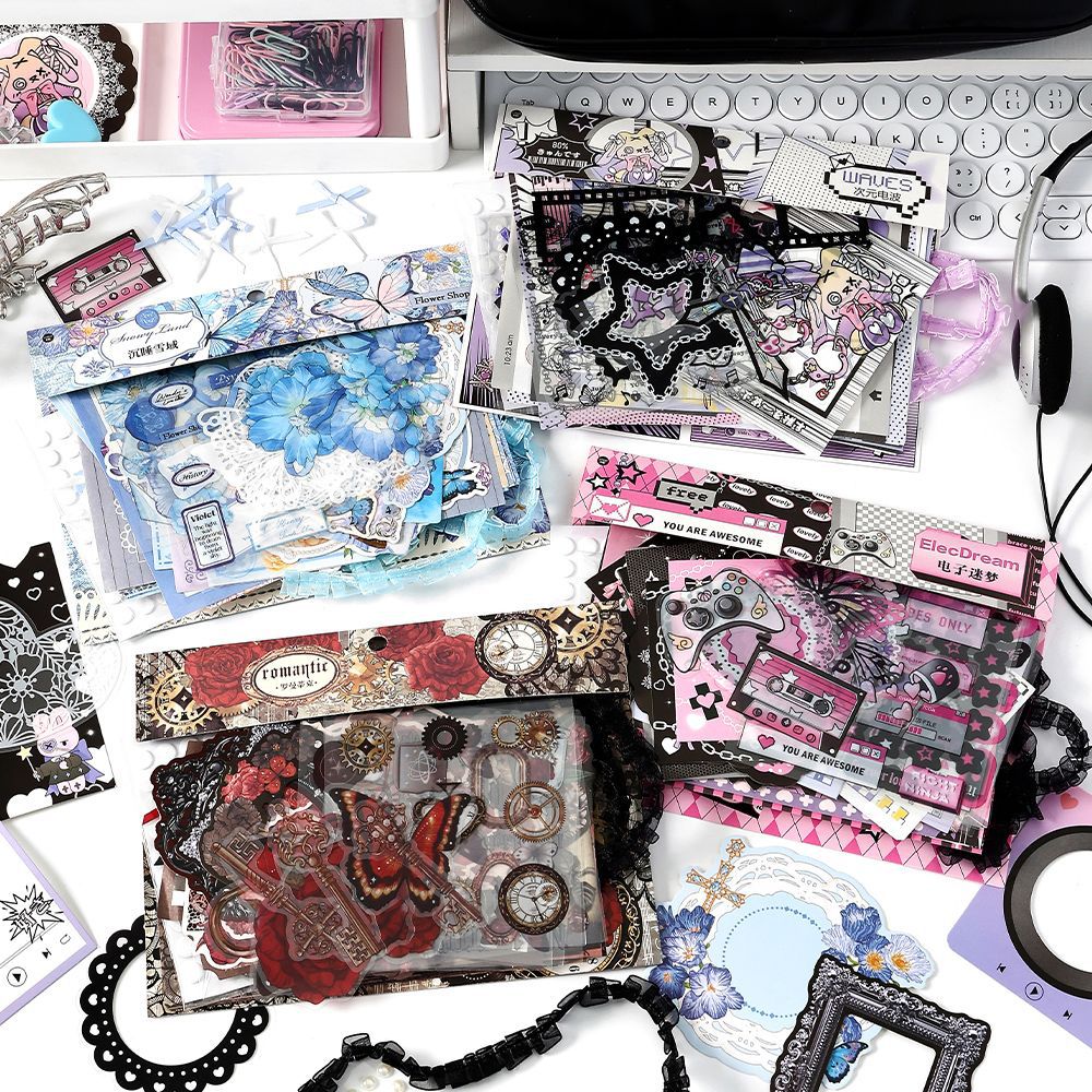 58 Pcs Junk Journal Supplies Starter Kit KLQG