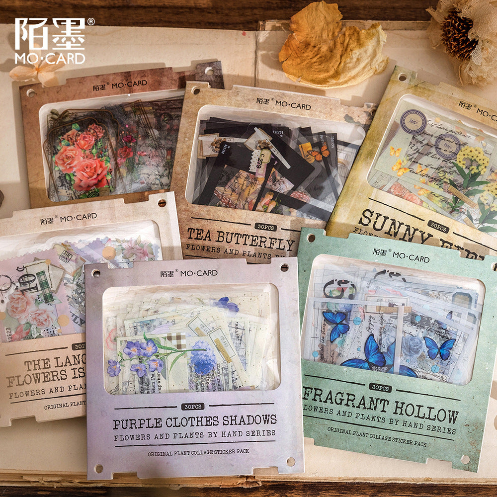 30 Pcs Flower Quote PET Stickers HYZWSZ