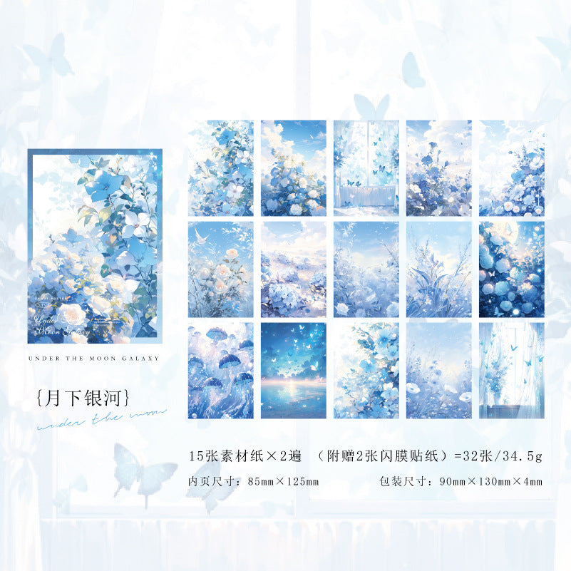 30 Pcs Floral Scrapbook Paper MZHJ