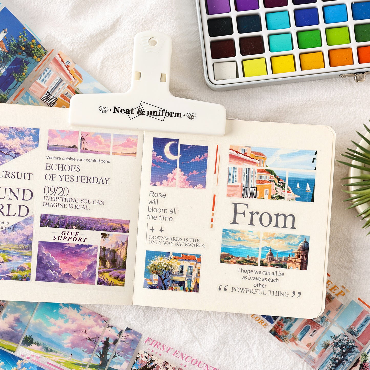 4 Rolls Natural Landscape PET Stickers Tapes Set JMTY