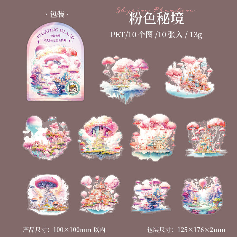 10 Pcs Fantasy Island PET Stickers TJHY