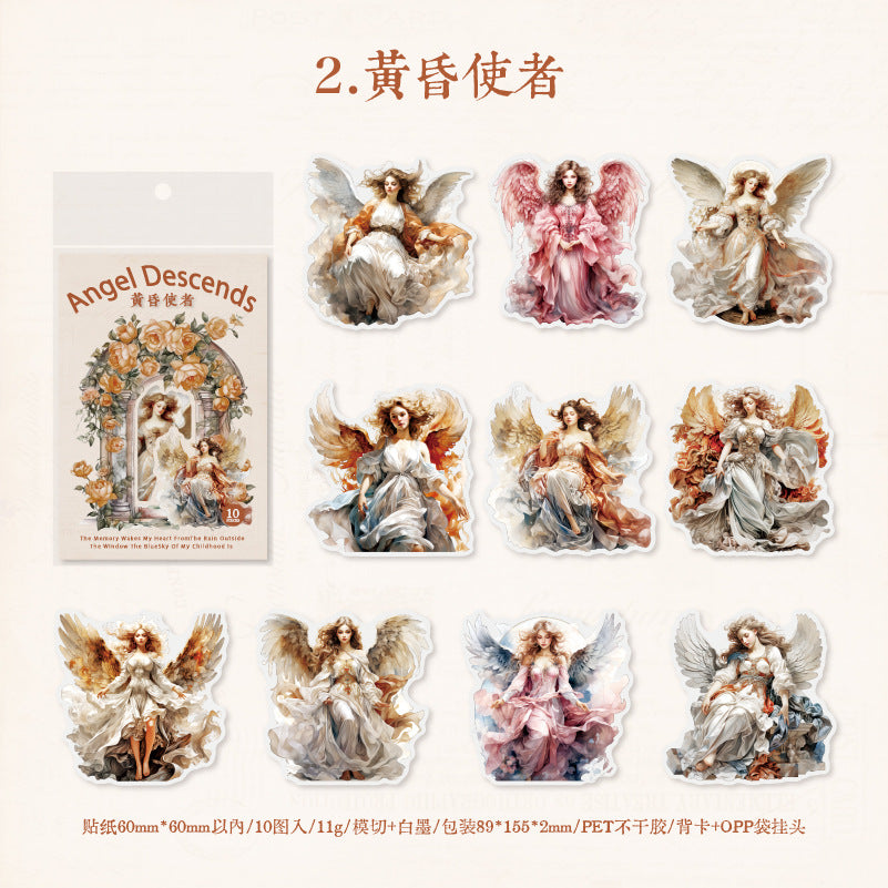 10 Pcs PET Angela Stickers JYTSJL