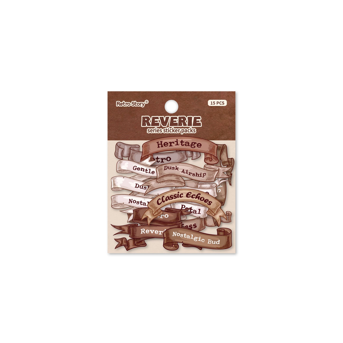 1 Roll Vintage Words Cardstock Stickers XXXL