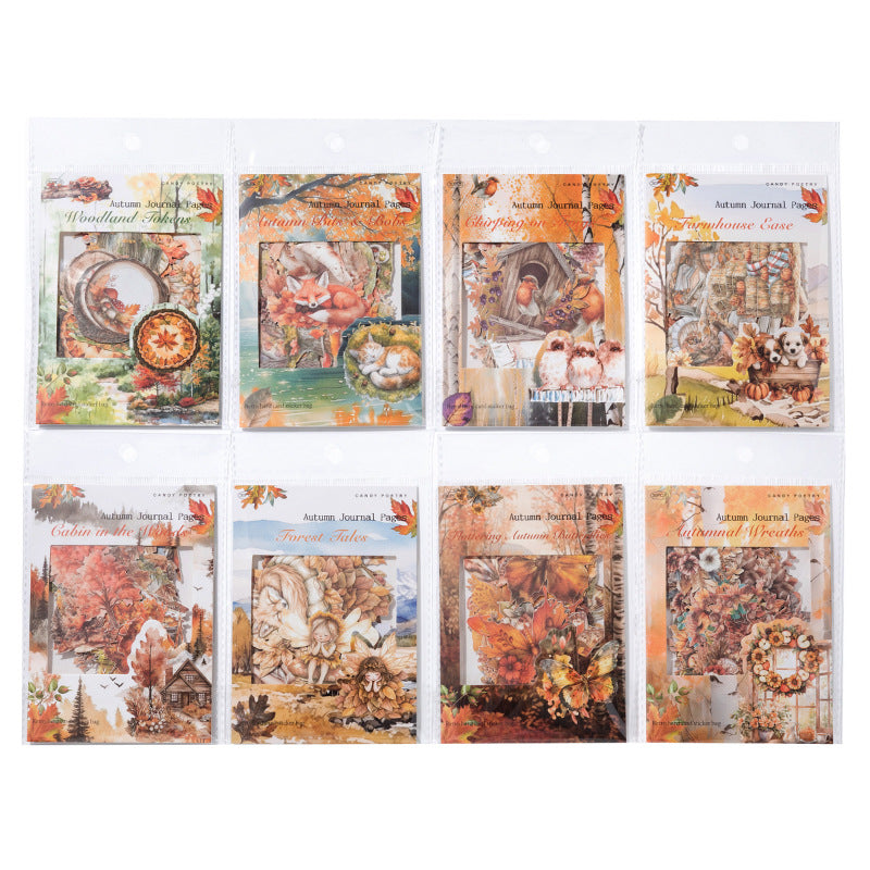 30 Pcs Autumn Themed Journal Stickers QRZJ