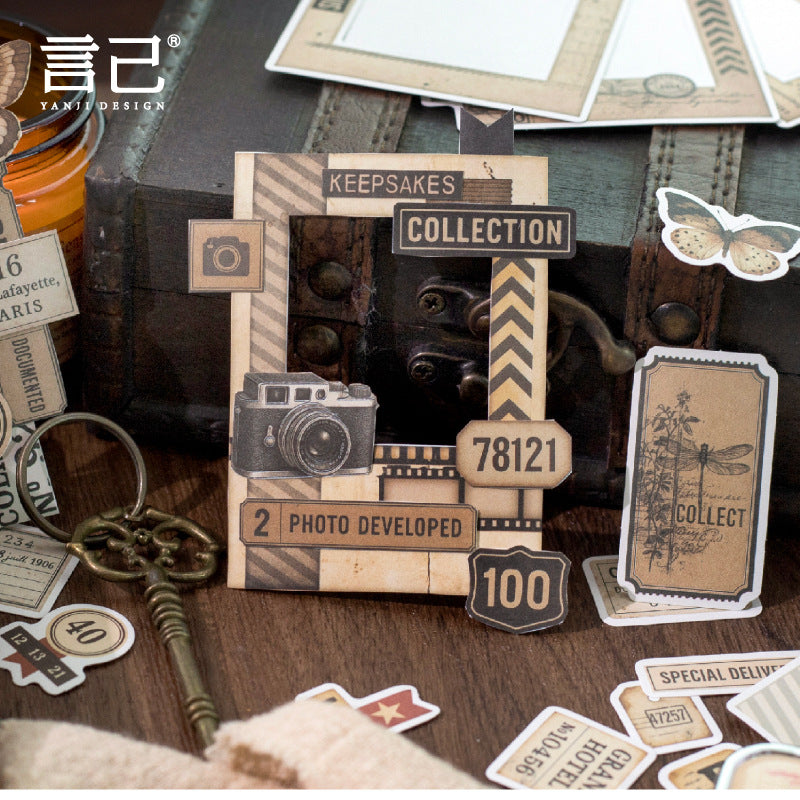 40 Pcs Vintage Junk Journal Stickers PTCLS