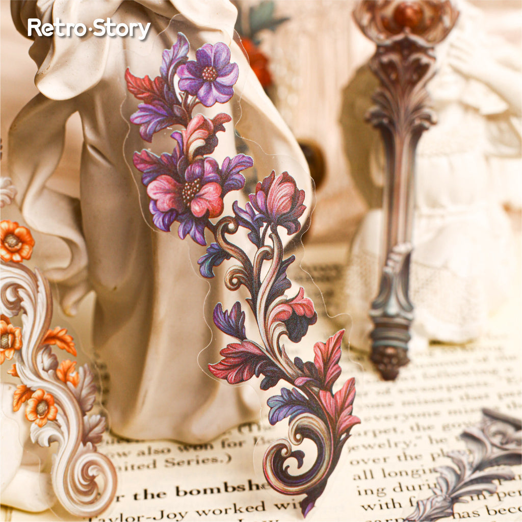 16 Pcs Creative Vintage PET Stickers FDXL