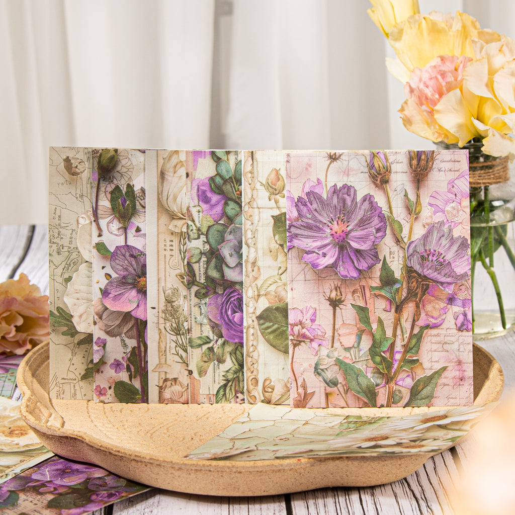 30 Pcs Flowers Scrapbook Paper HYWS