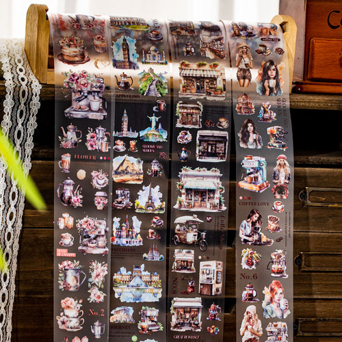 1 Roll Cofee Themed PET Tape ZMKFG
