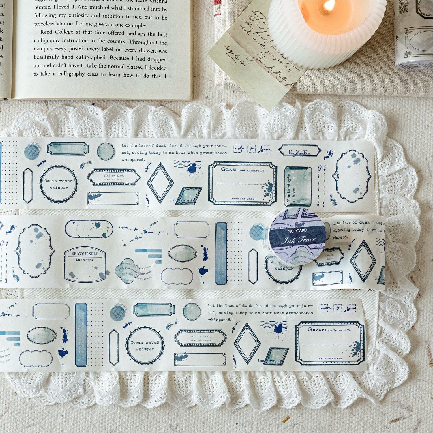1 Roll Vintage Notepad Washi Stickers Tape SSBK