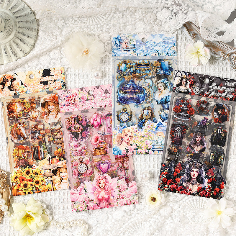 6 Sheets Gothic Fantasy PET Stickers AYQW