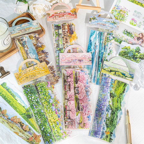 10 Pcs Travel Landscape PET Stickers ZWZRCS
