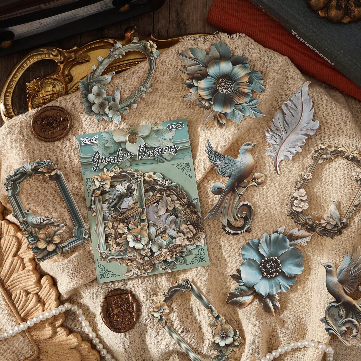 10 Pcs Vintage Frame Journal Stickers FHOY