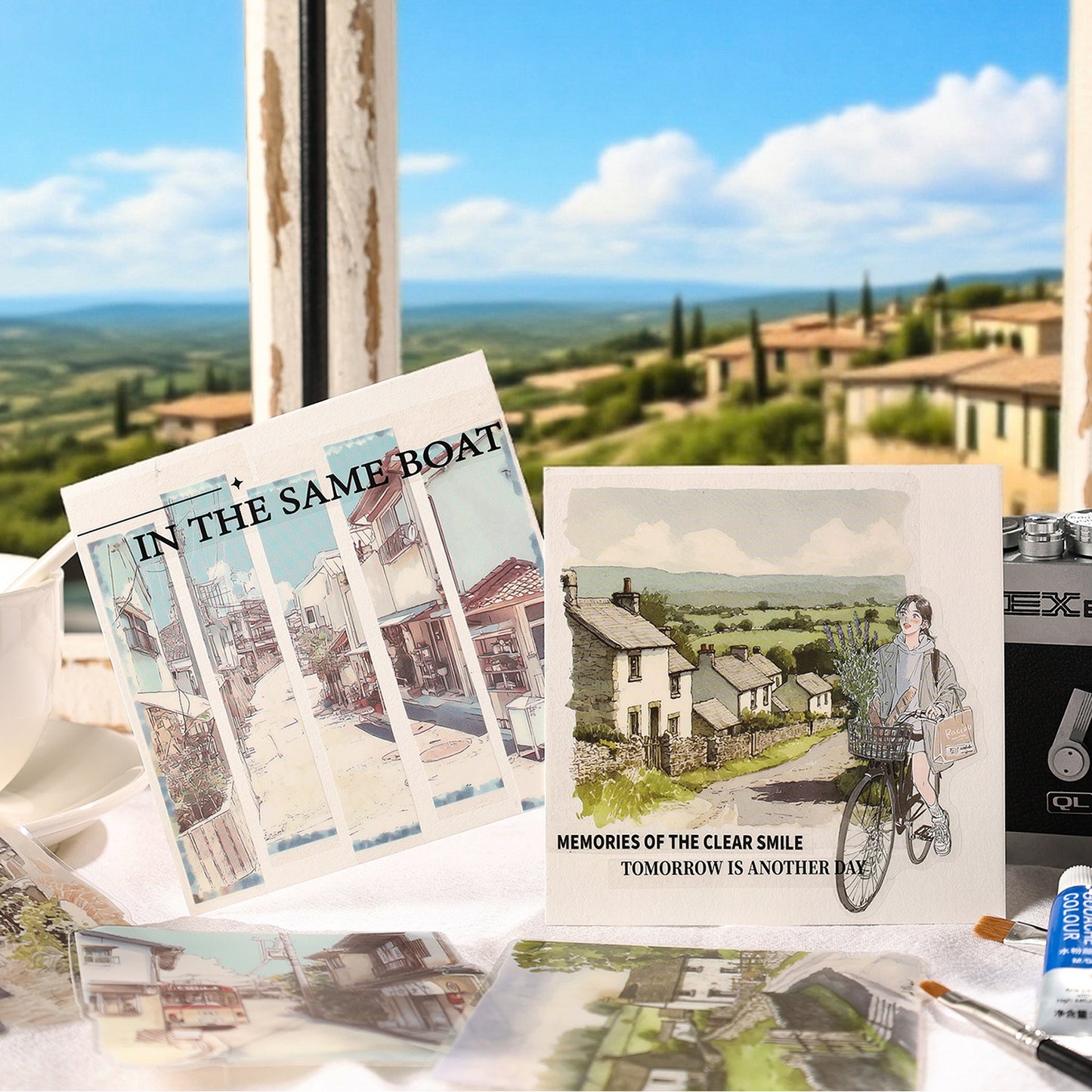 10 Pcs Travel Landscape PET Stickers OLZM