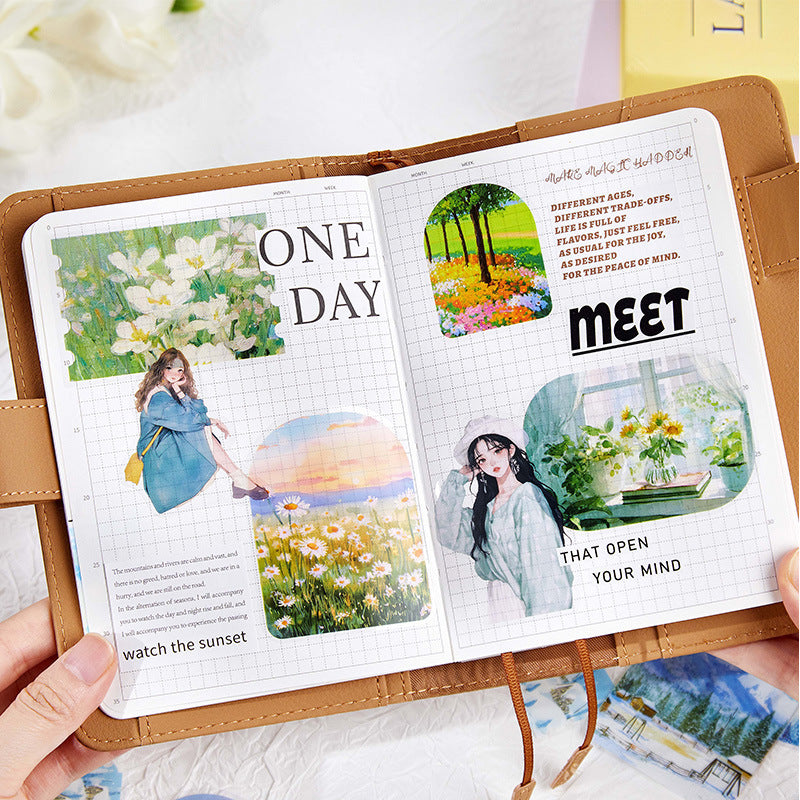30 Pcs Seasonal Landscape PET Stickers FCHJ