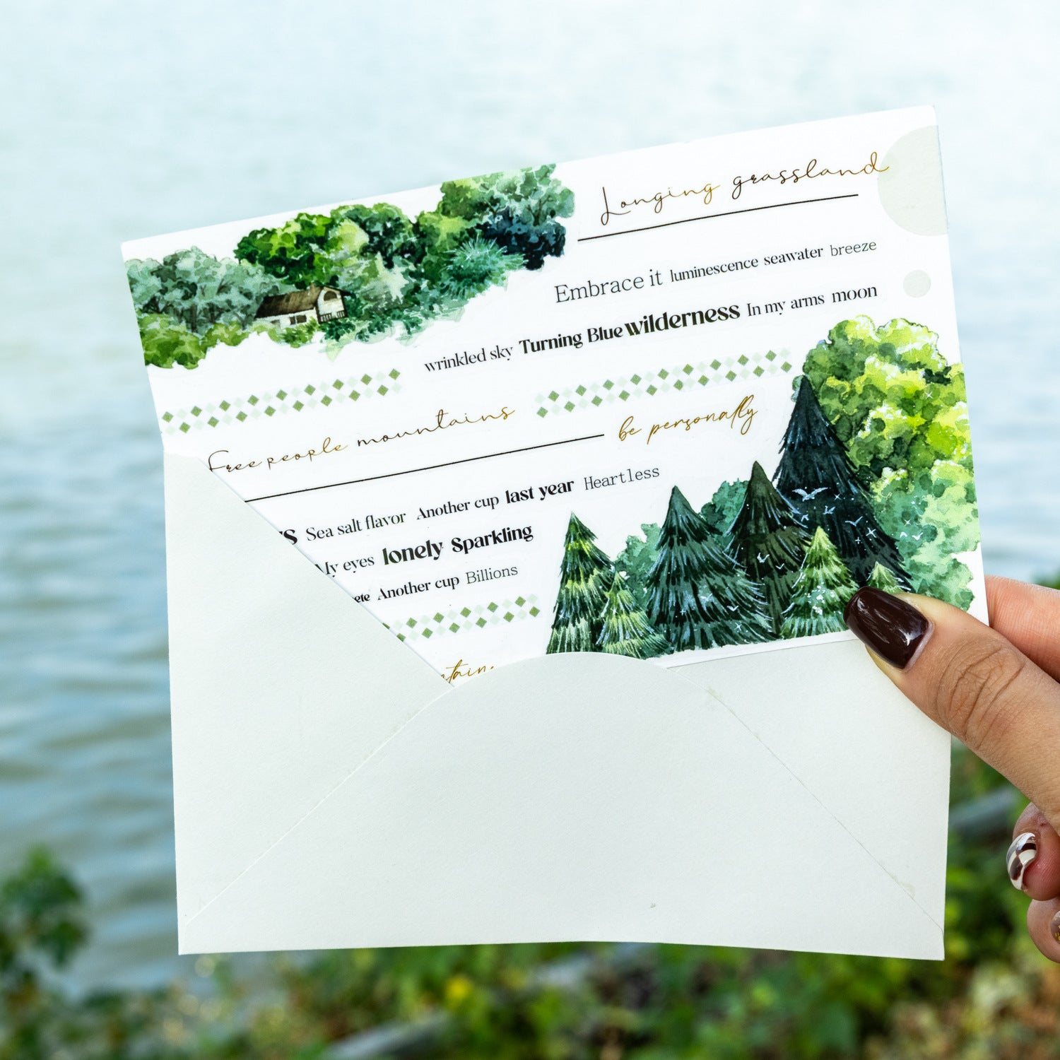 10 Sheet Handwrite Words PET Stickers Book SYSX