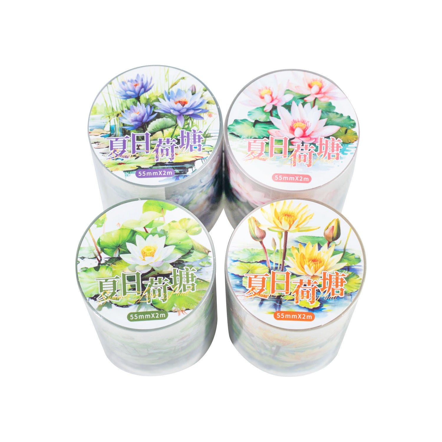 1 Roll Lotus Flower PET Stickers Tape XRHT