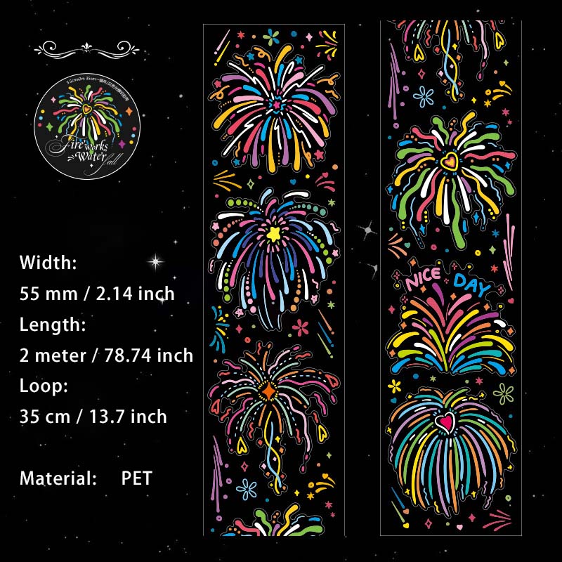 1 Roll Firework PET Stickers Tape HHSJ