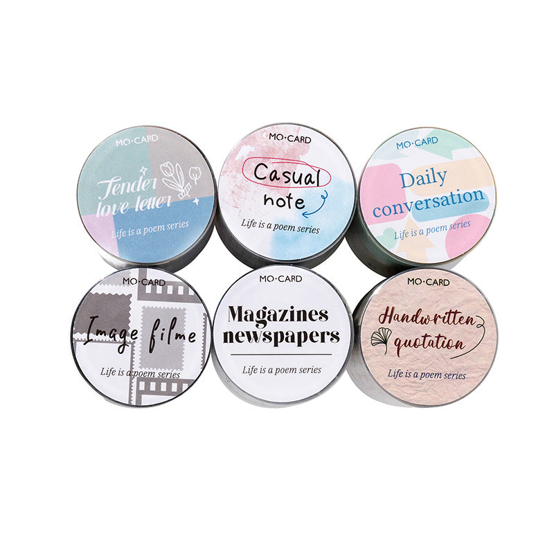 1 Roll Poem Die Cut Stickers Tape SHSSS