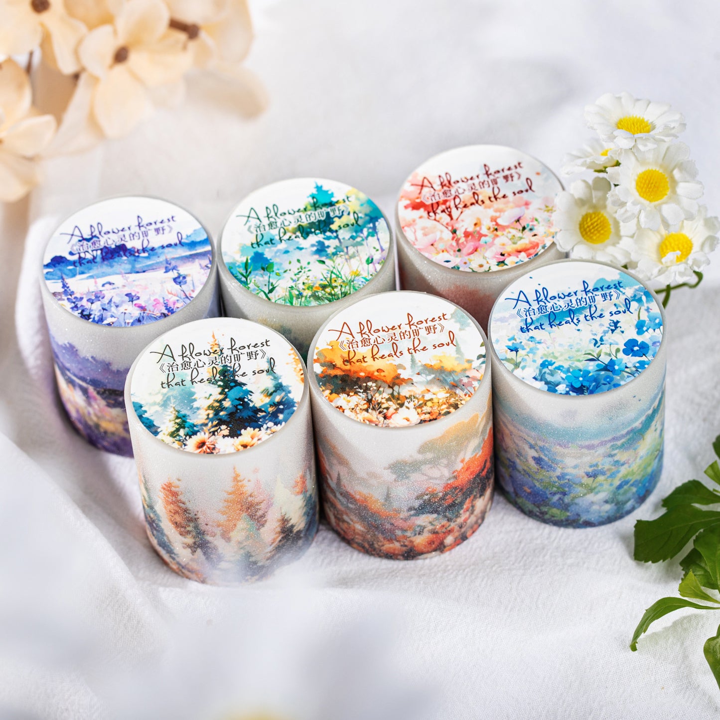 1 Roll Watercolor Landscape PET Tape ZYXLKY