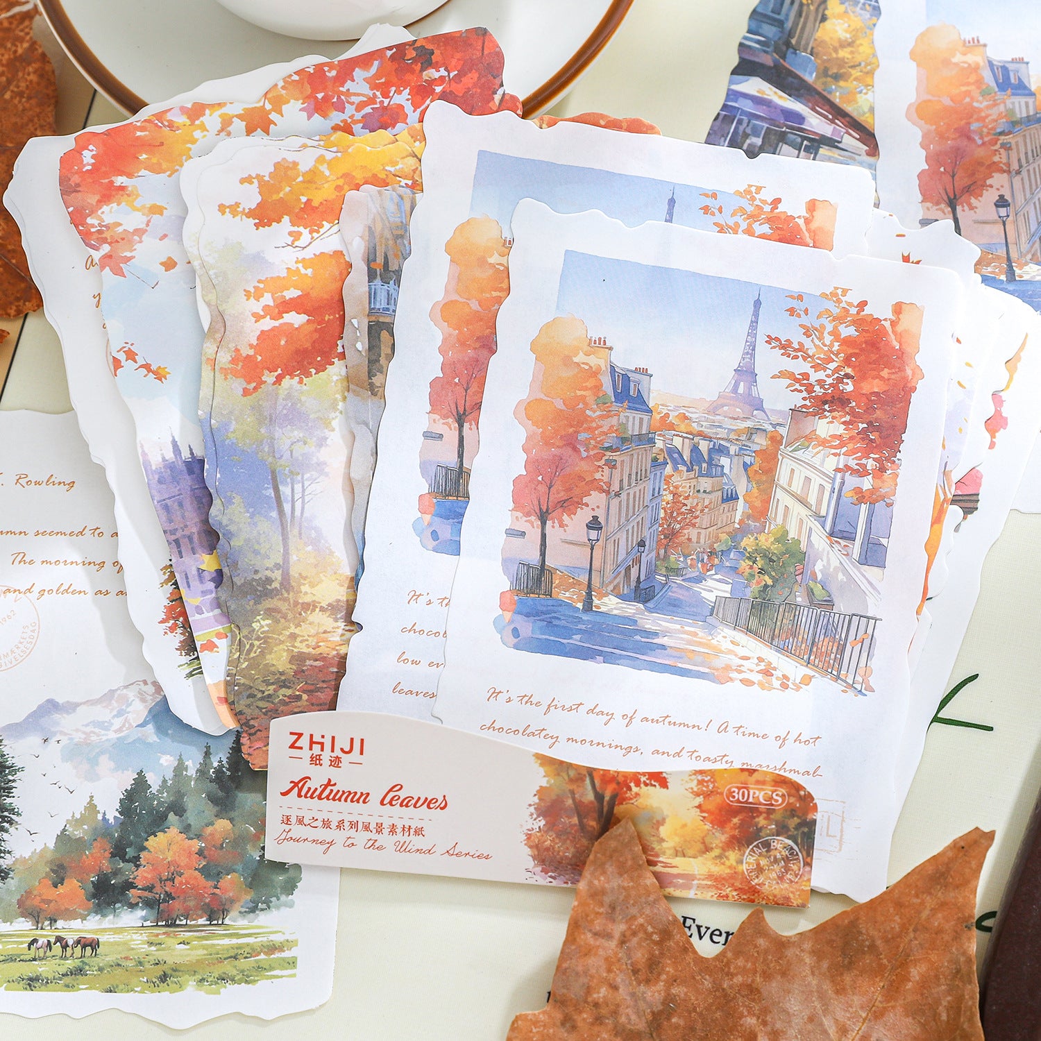 30 Pcs Travel Landscape Scrapbook Paper ZFZ: