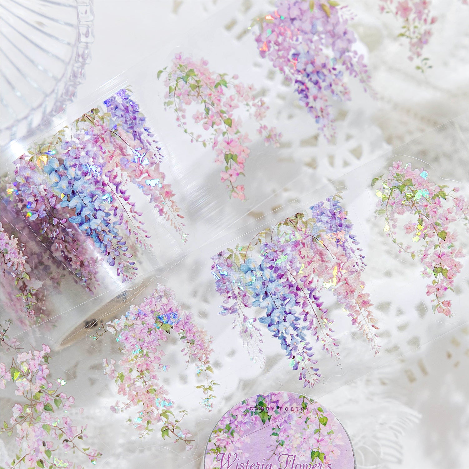 Shell-Shine Die-Cut Botanical Flower PET Tape